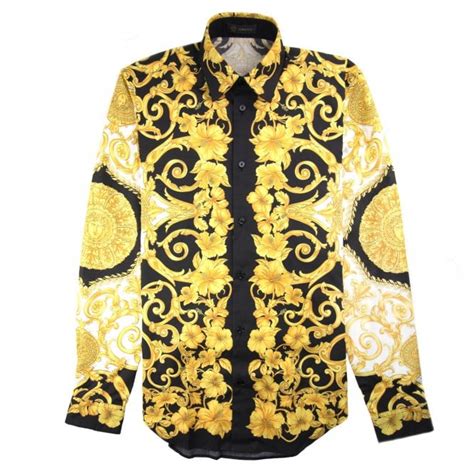 blue and gold versace shirt|versace shirt black and gold.